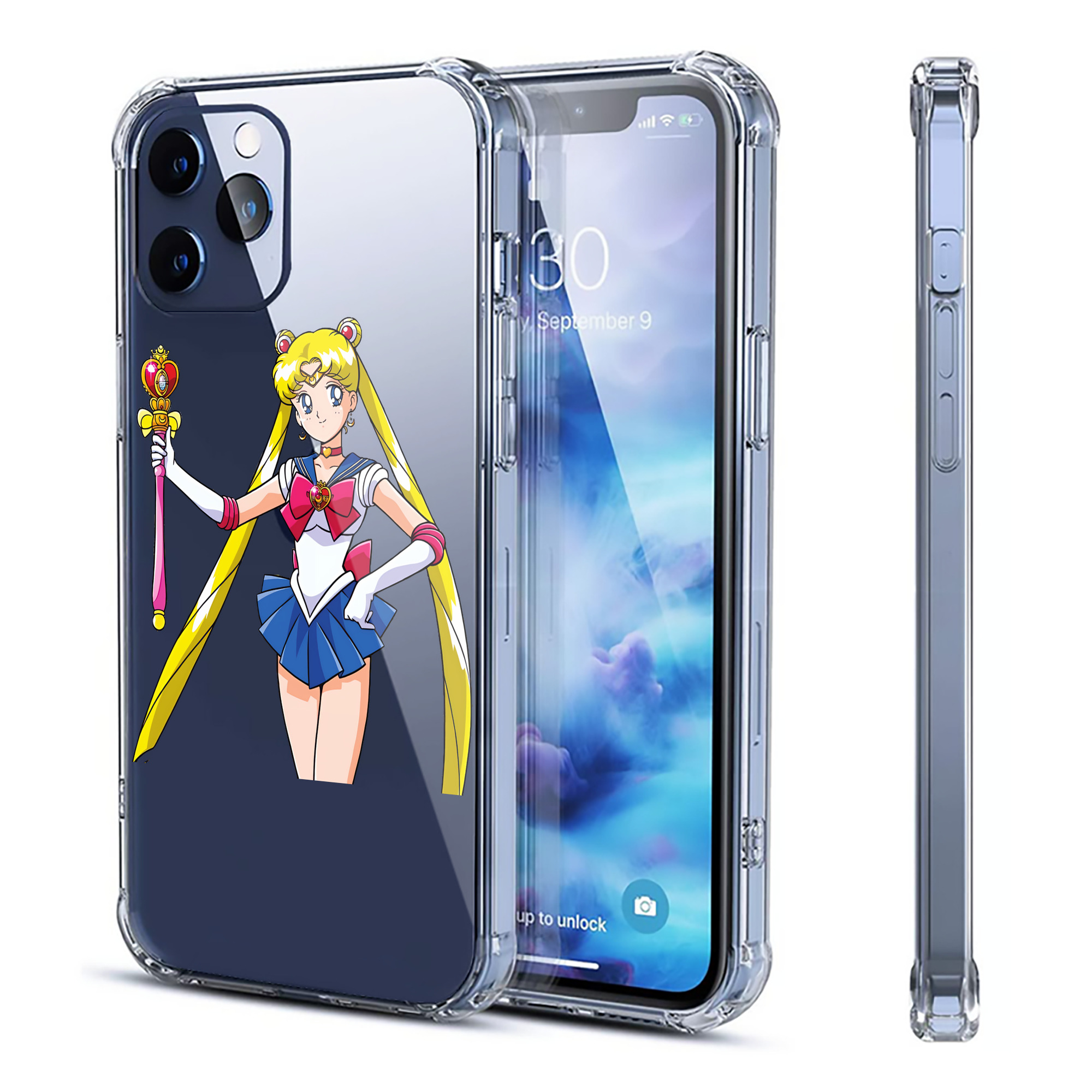 （画像用） 美少女戦士セーラームーン 月野 うさぎ つきの うさぎ Sailor Moon Tsukino Usagi 【iPhone 12シリーズ対応】透明スマホケース（クリアソフトケース）